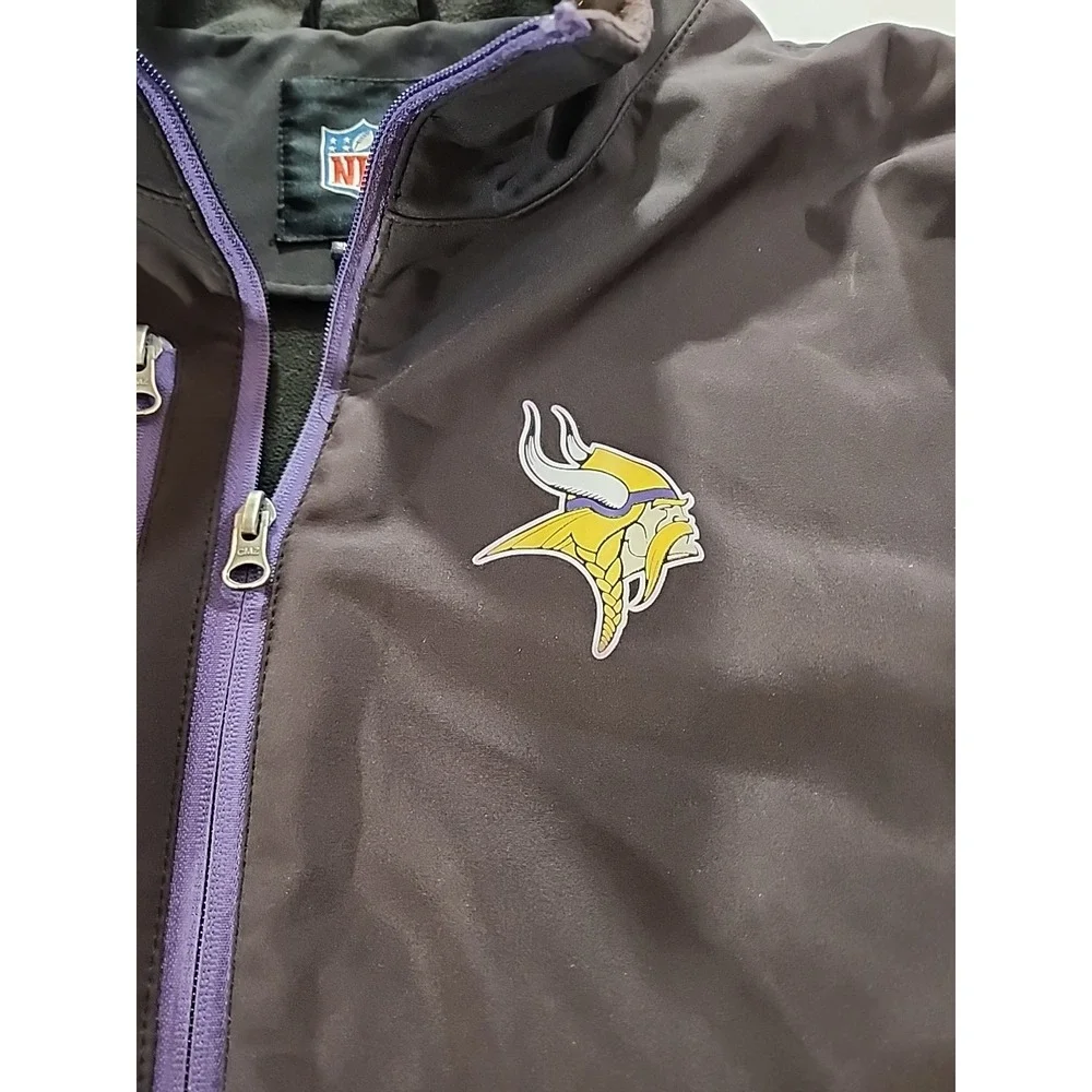NFL Minnesota Vikings G-III Softshell Jacket Mens XXL Purple Black Full Zip Coat